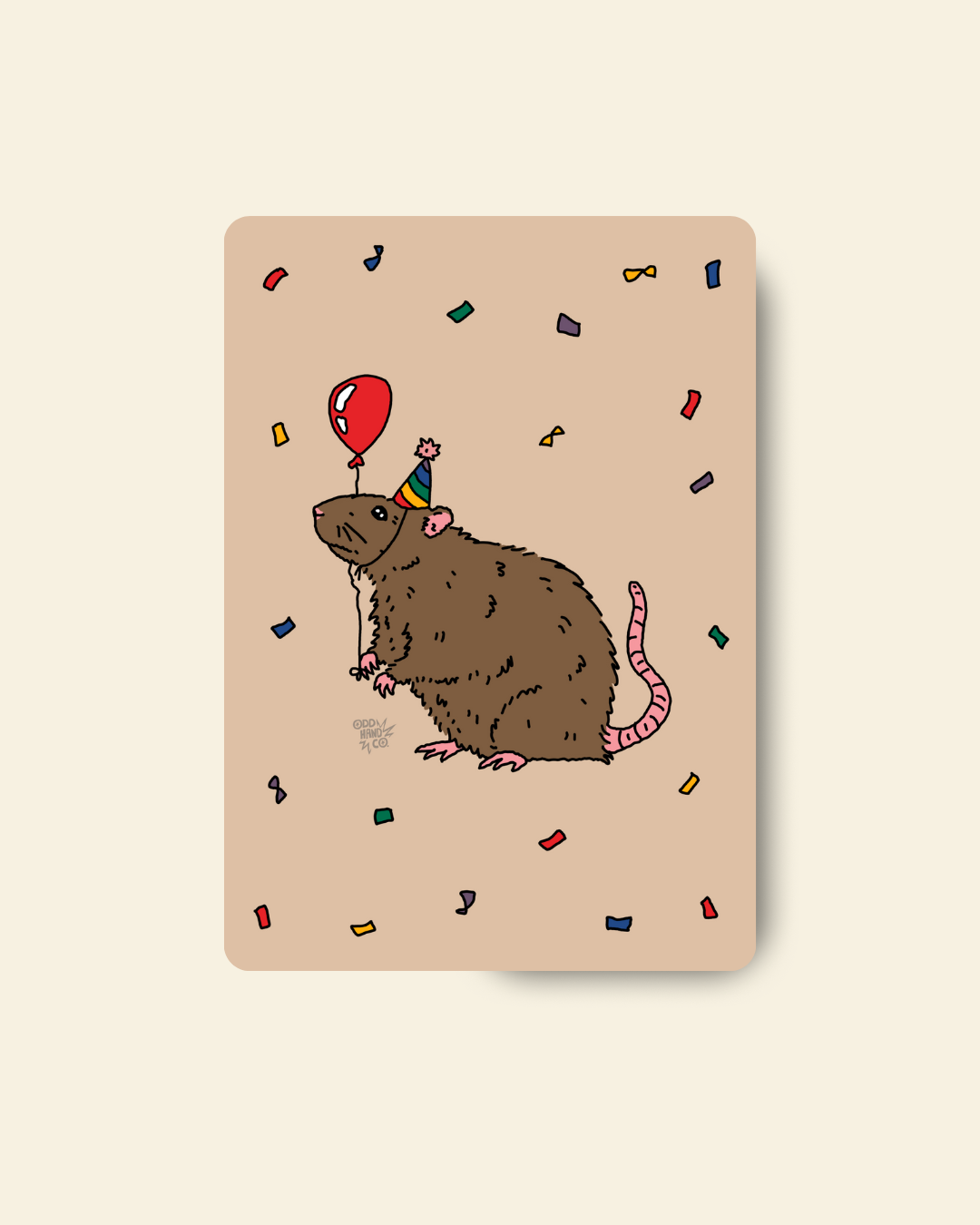 Rat Party Postcard