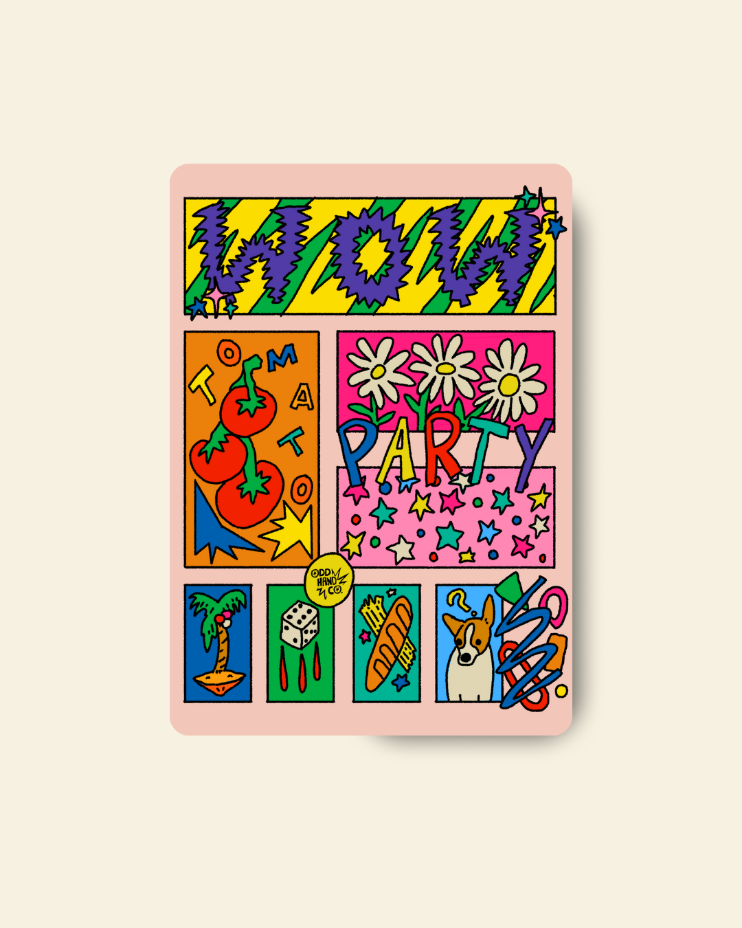 Wow, tomato, party Postcard