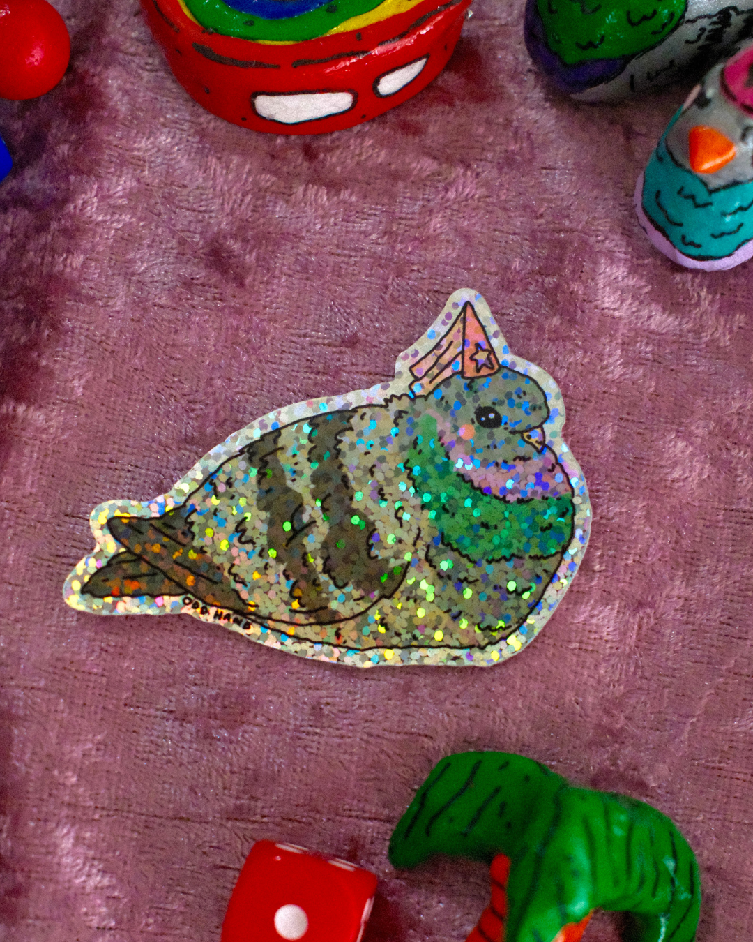 Pigeon Princess Holographic Sticker