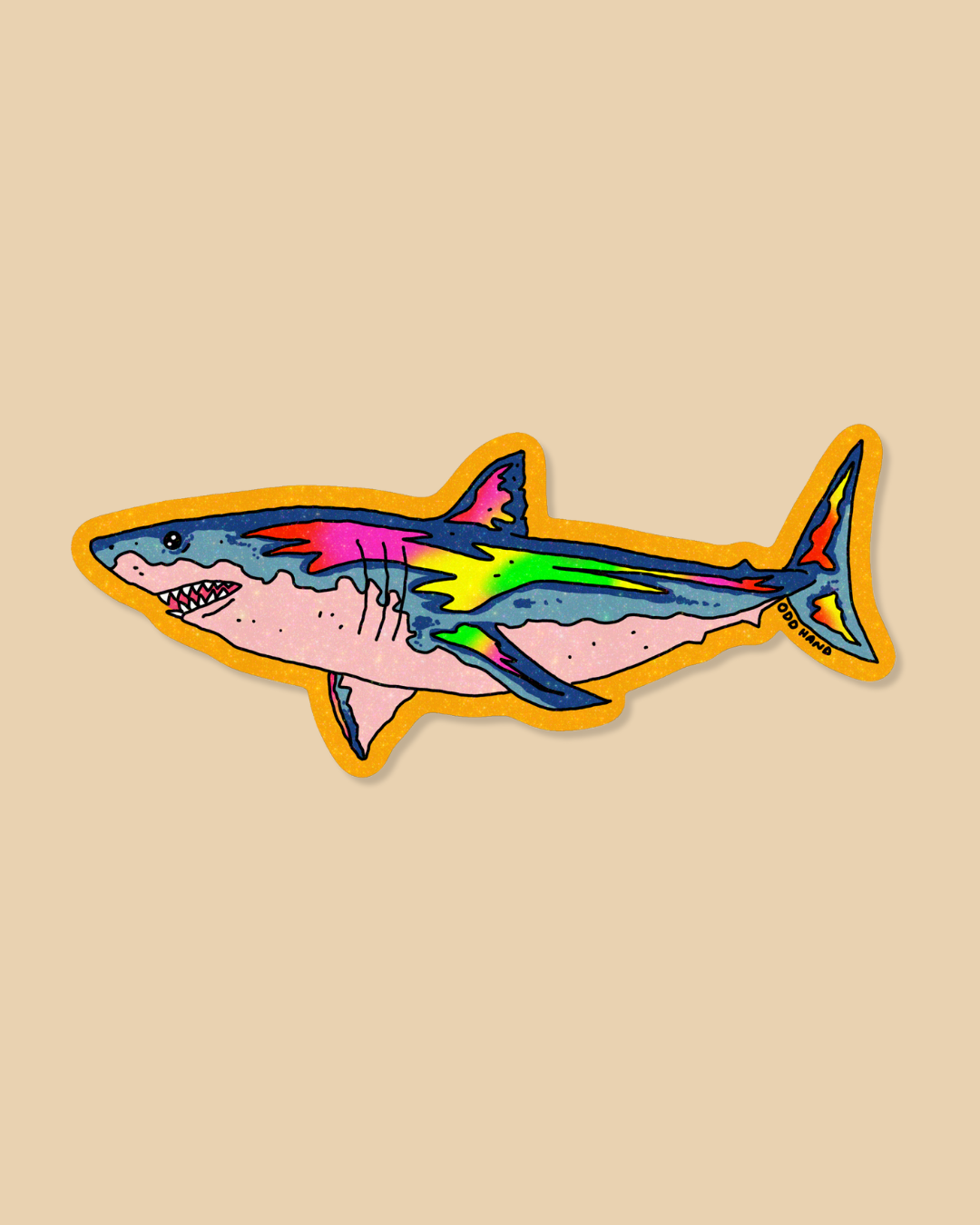 Rainbow Great White Shark Sticker