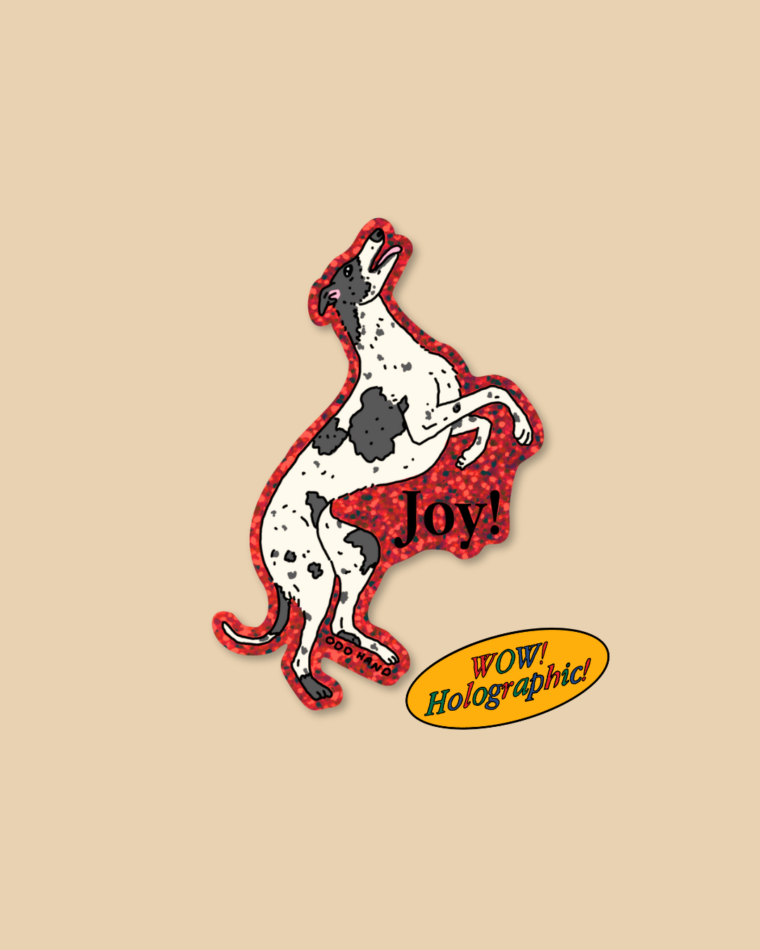 Greyhound Joy Holographic Sticker