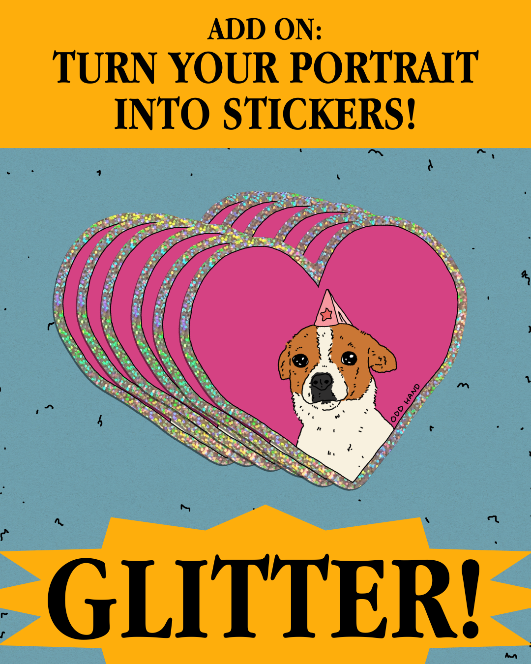 Add on: Holo Glitter Stickers of Your Custom Portrait (30 Stickers)