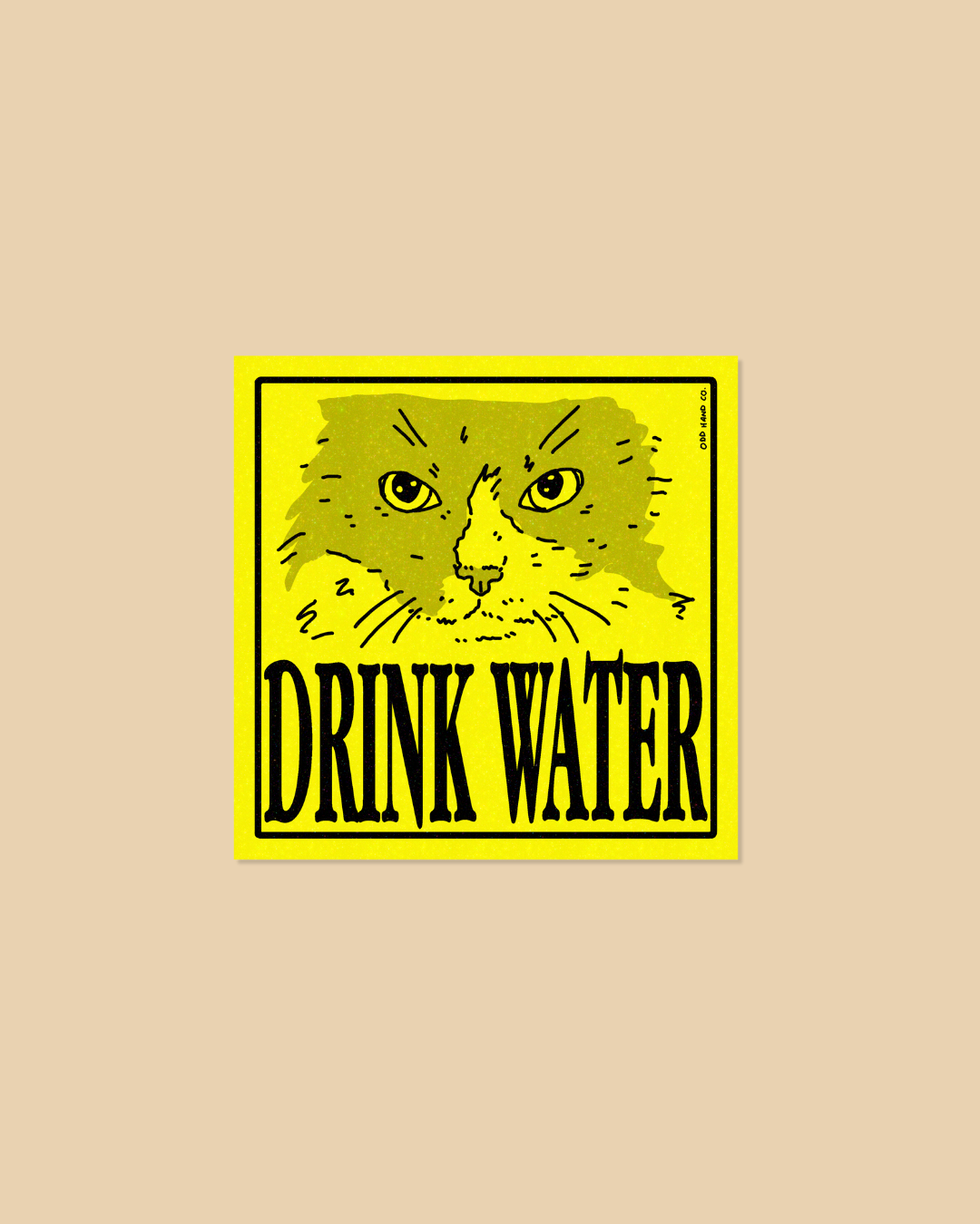 Drink Water Yellow Sticker
