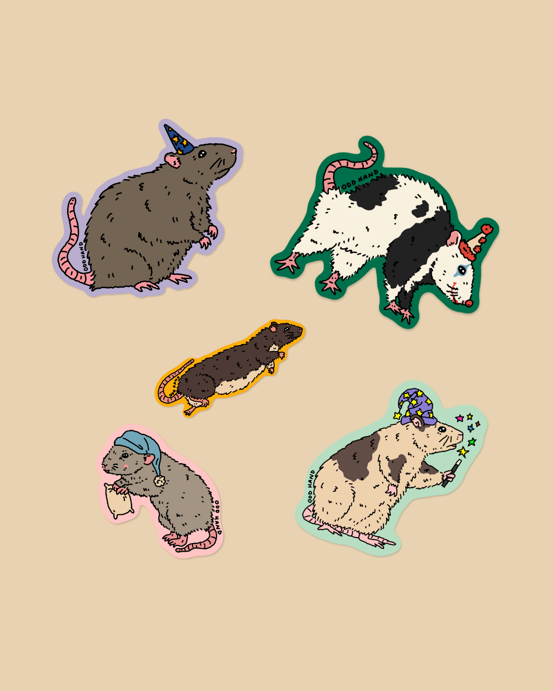 Rat Pack (5 Stickers)