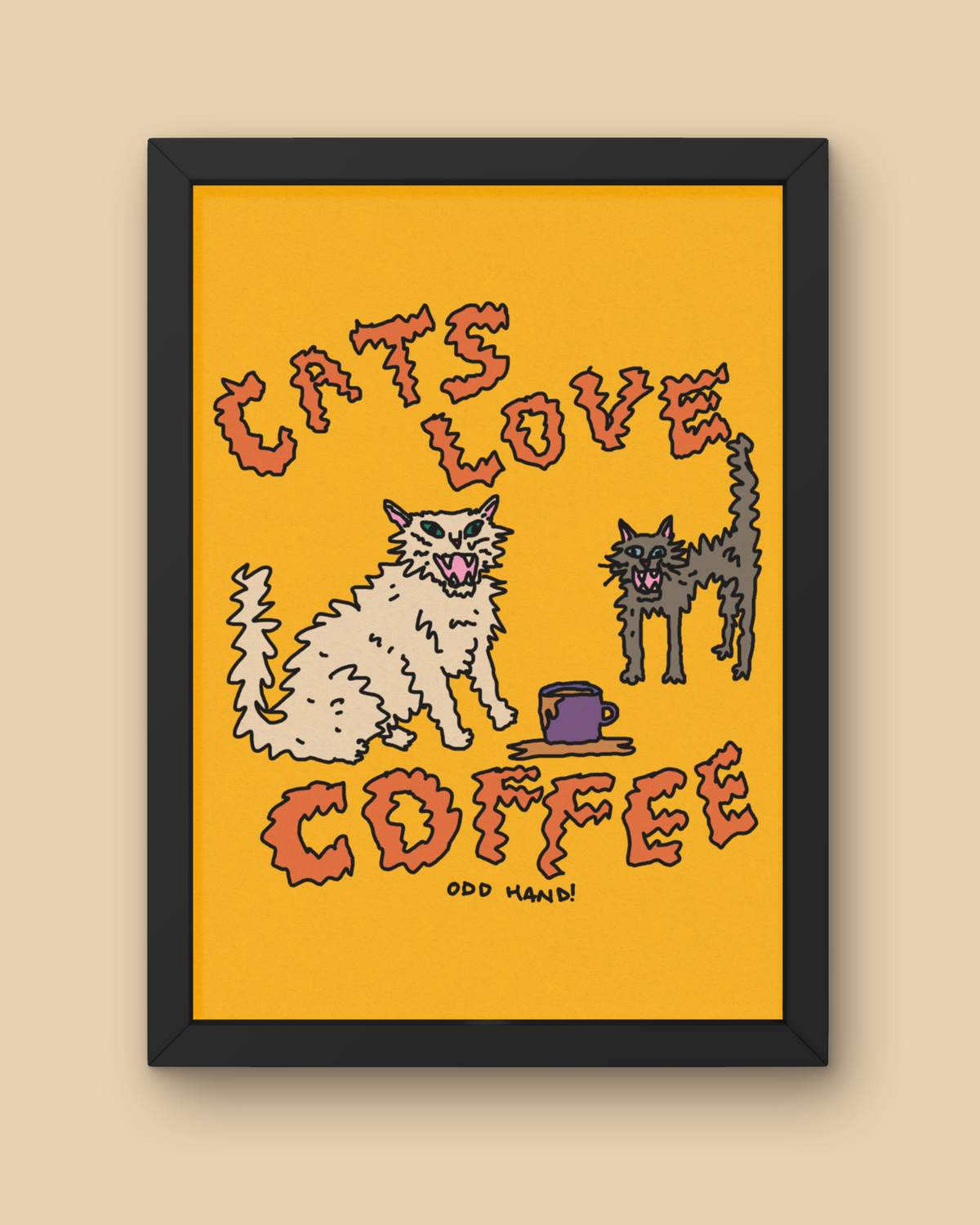Cats Love Coffee Print