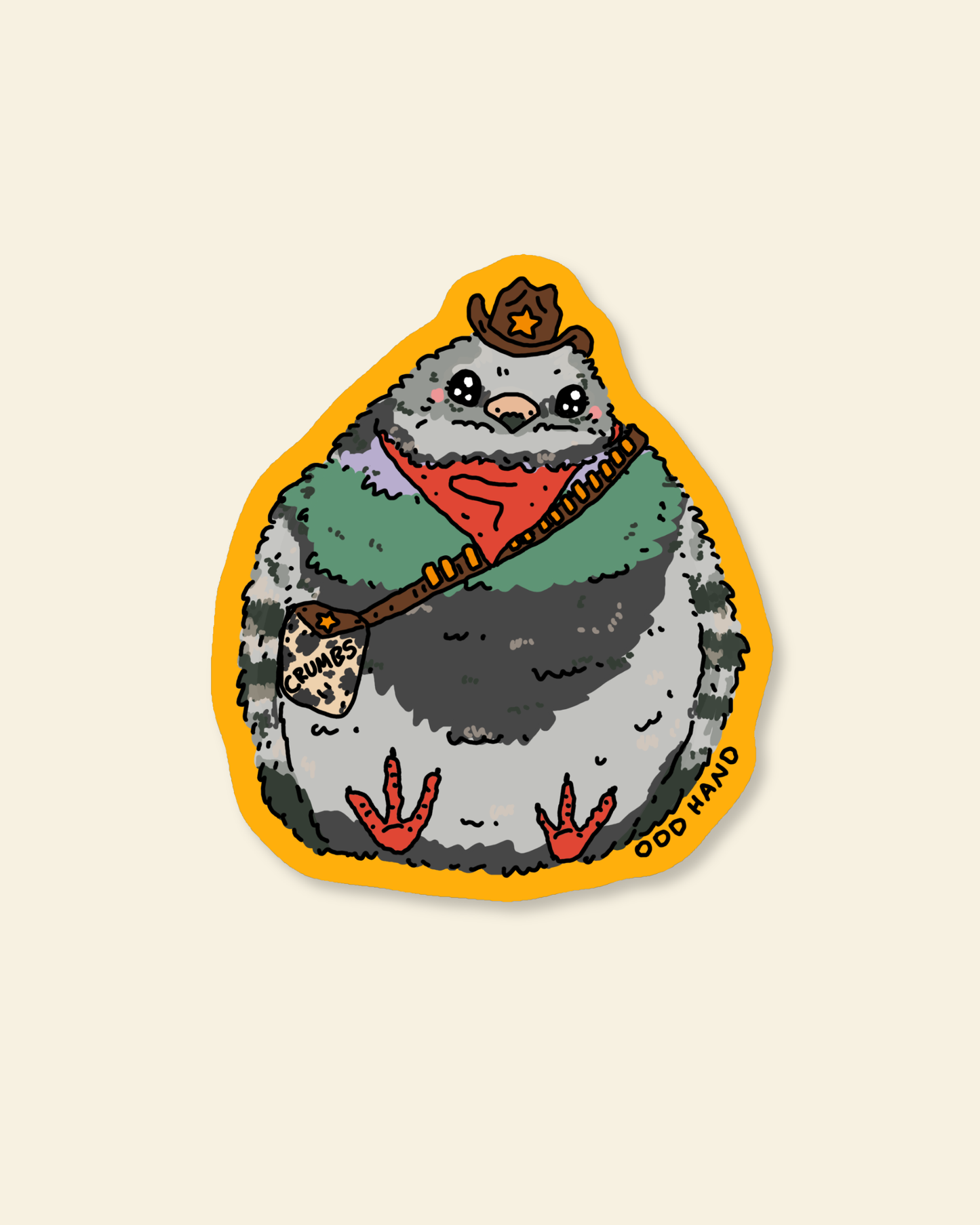 Cowboy Pigeon Sticker