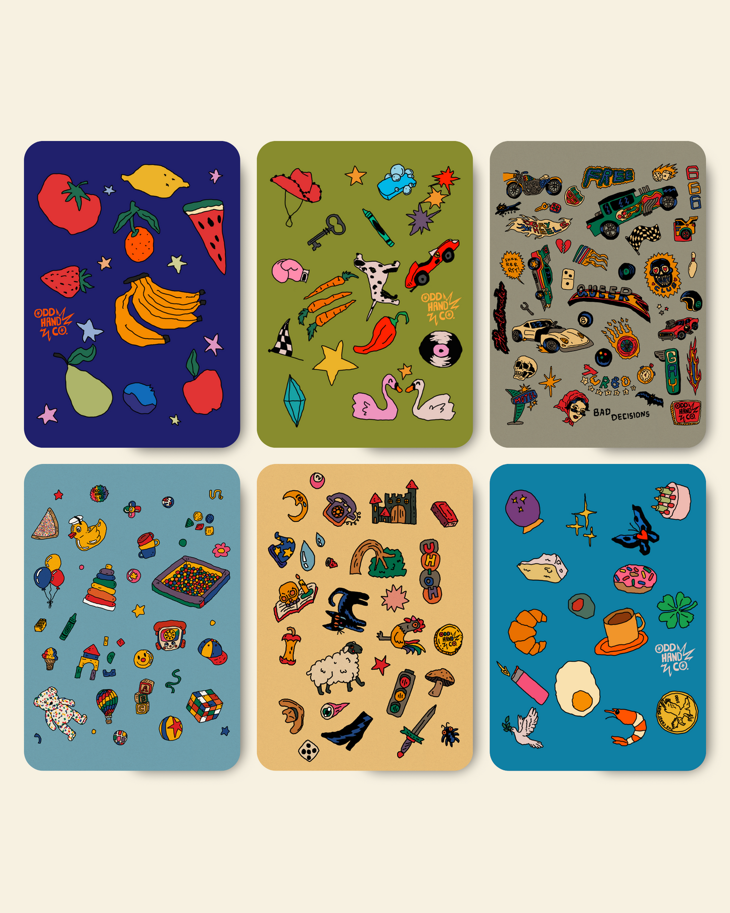 Odd Selection Postcard Bundle (6 Postcards)