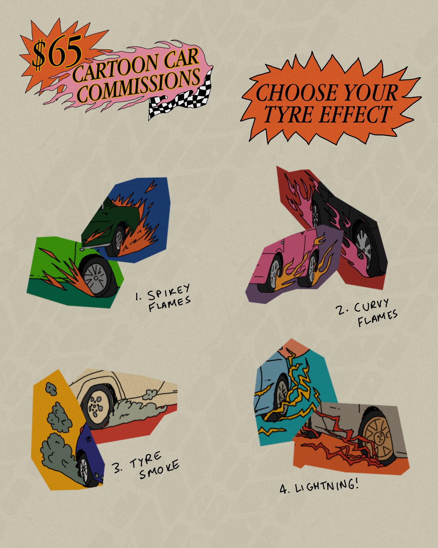 Custom Cartoon Car Portrait