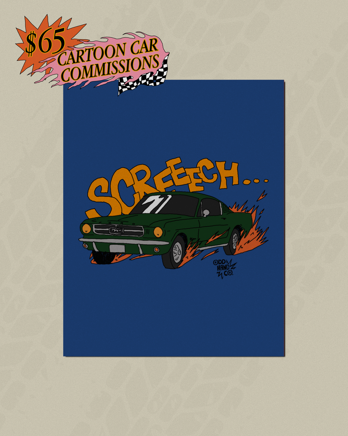 Custom Cartoon Car Portrait