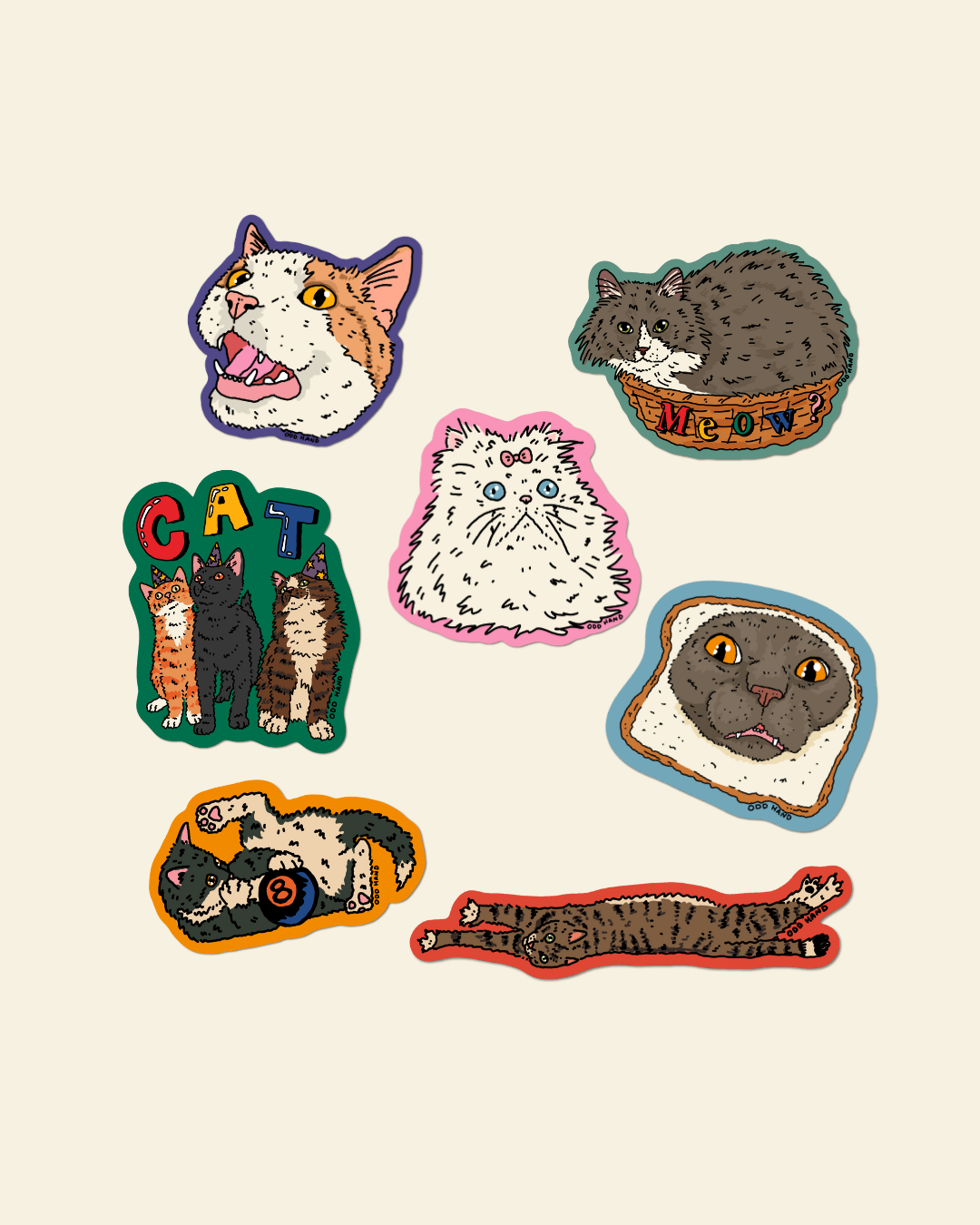 Cat Pack (7 Stickers)