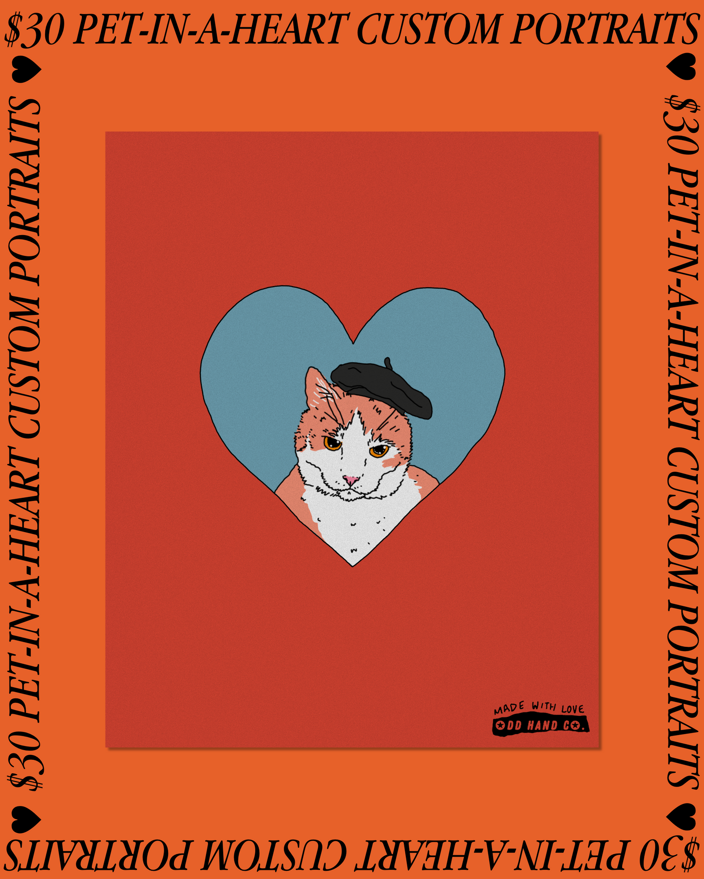 Custom Pet-In-A-Heart Portrait