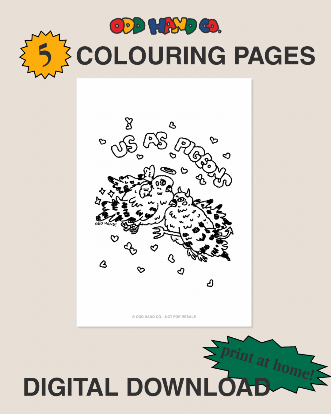 Digital: Pigeon Colouring Pages