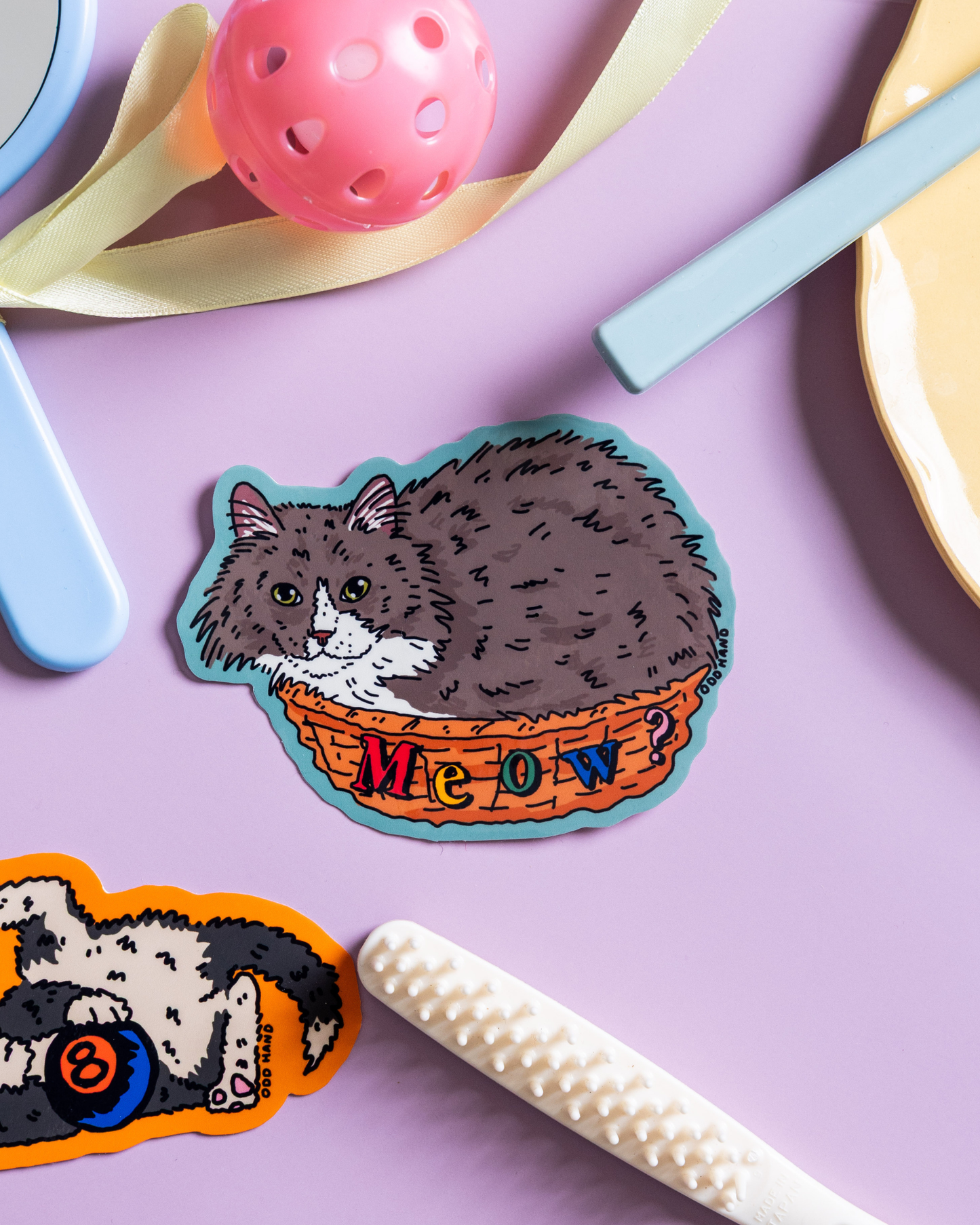 Basket Cat Sticker