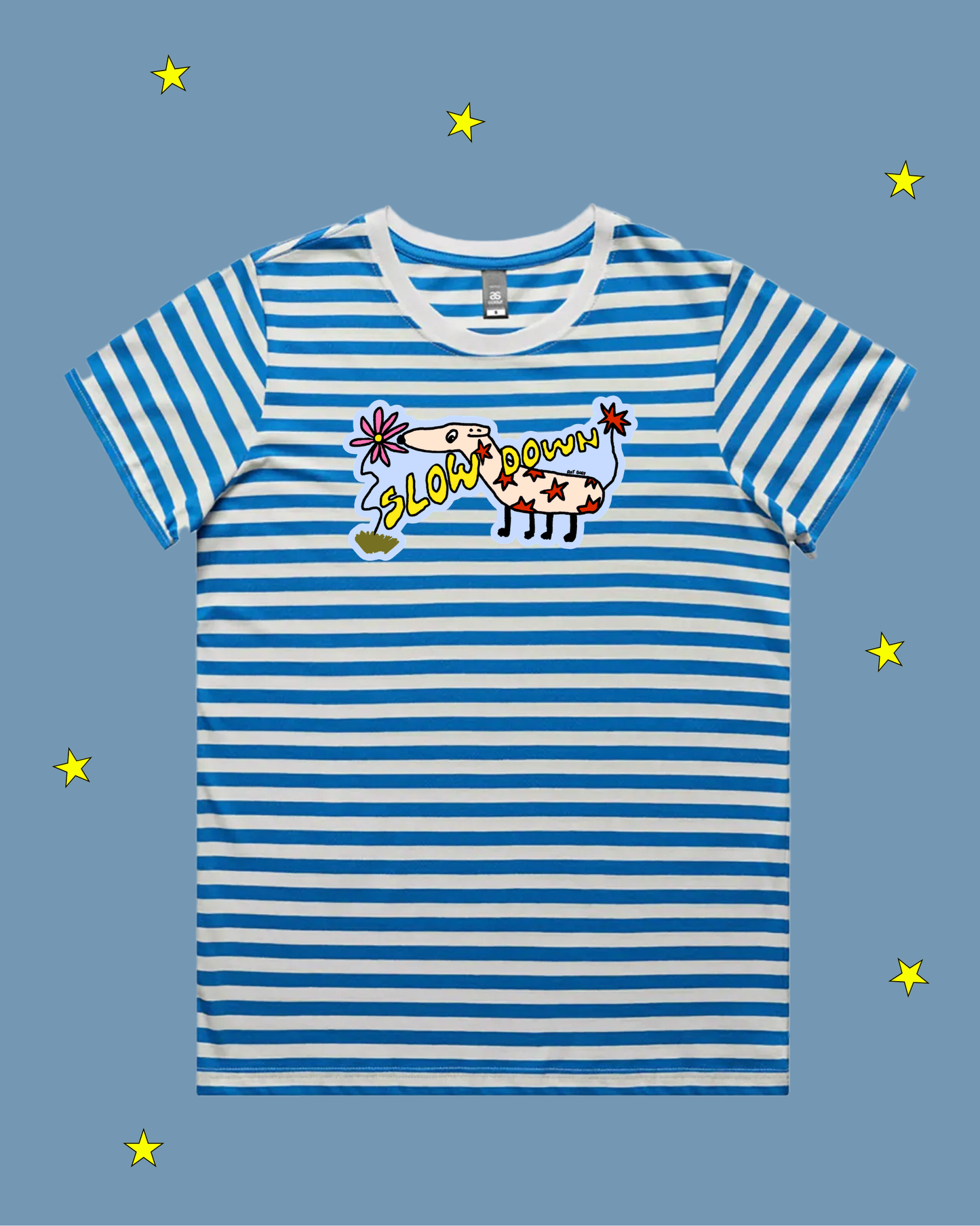 Slow Down Stripe T-Shirt (By Rat Baby)