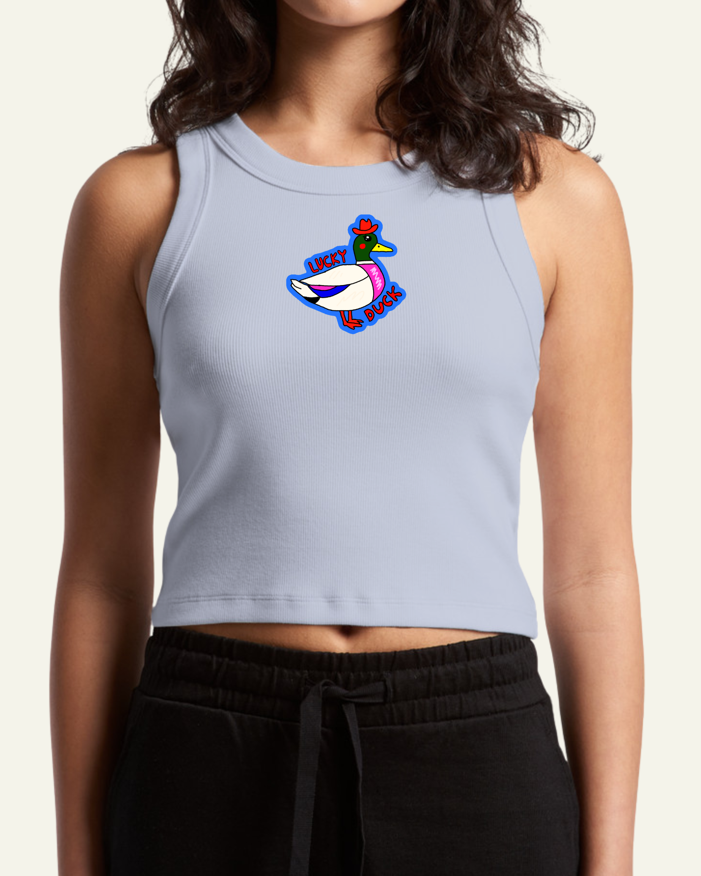 Lucky Duck Organic Rib Crop Tank (By Rat Baby)