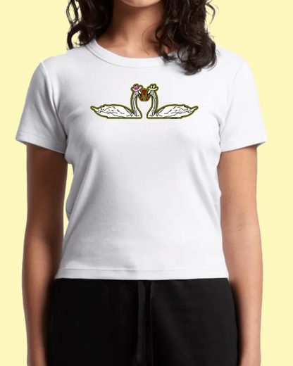 Cowboy Swan Organic Rib T-Shirt (By Rat Baby)