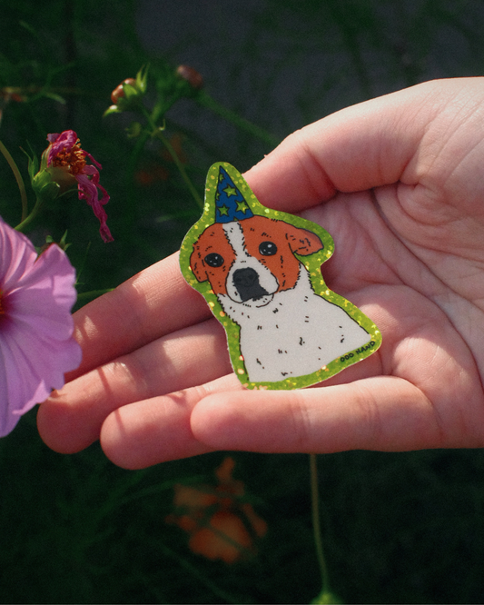 Wizard Puppy Holographic Sticker