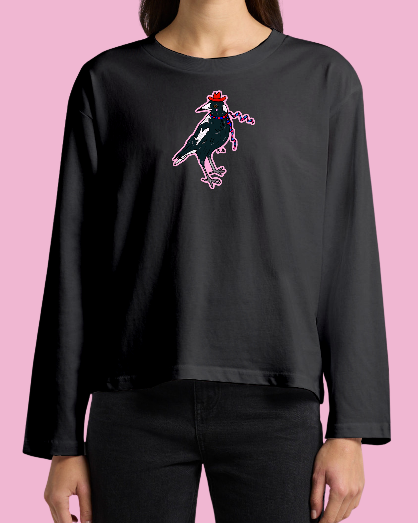 Magpie Long Sleeve T-Shirt (By Rat Baby)