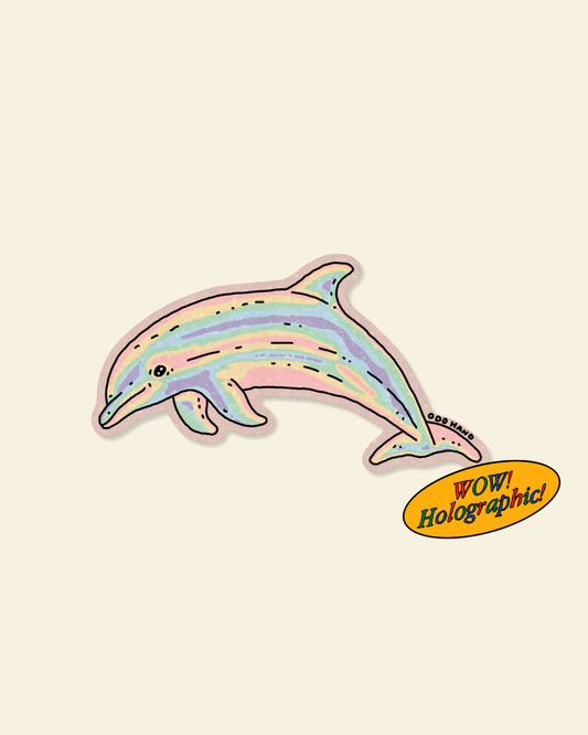 Rainbow Holographic Dolphin Sticker