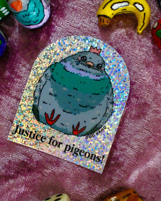 Justice For Pigeons! Holographic Sticker