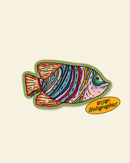 Rainbow Holographic Rainbow Fish Sticker