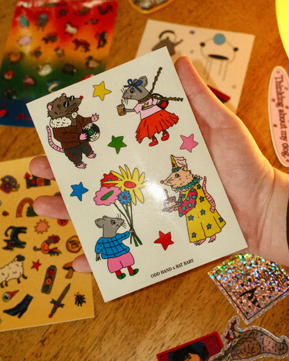 Fashion Rats Gloss Sticker Sheet (ODD HAND x Rat Baby)