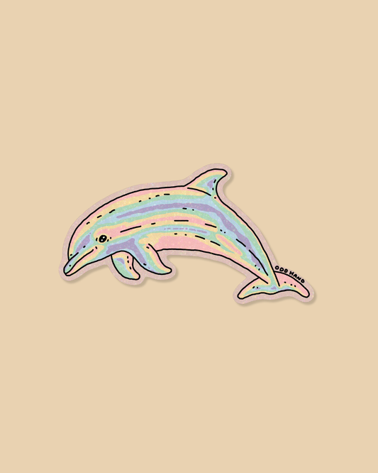 Rainbow Soft Sparkle Dolphin Sticker