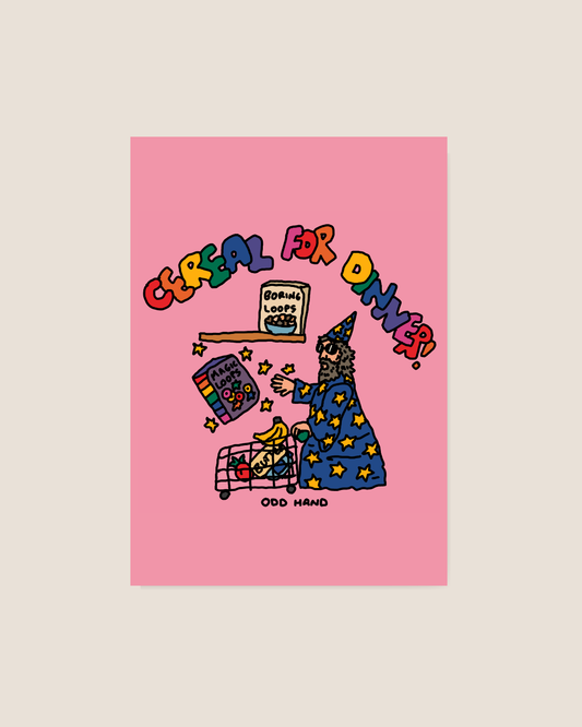 Cereal For Dinner Postcard