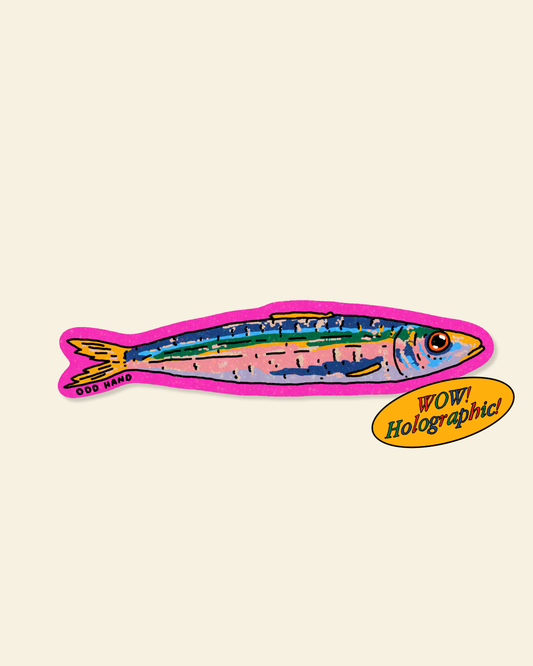 Rainbow Holographic Sardine Sticker