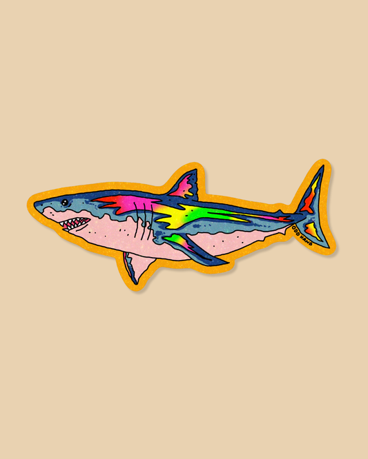 Rainbow Soft Sparkle Great White Shark Sticker
