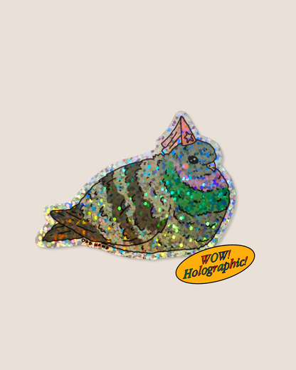 Pigeon Princess Holographic Sticker