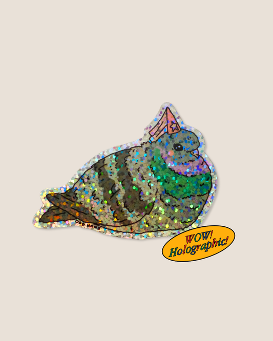 Pigeon Princess Holographic Sticker
