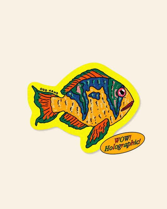Rainbow Holographic Yellow Fish Sticker