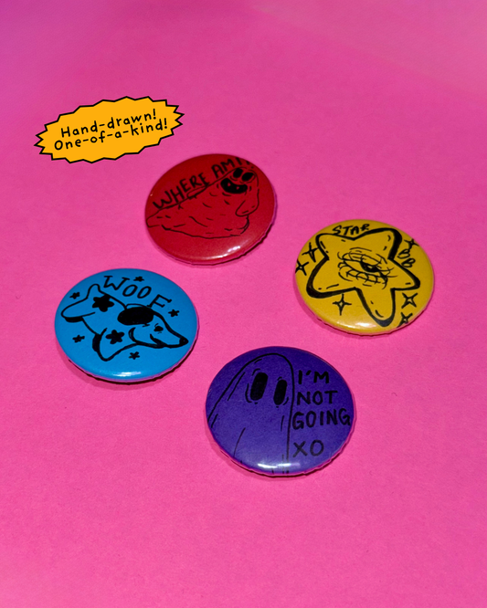 Where Am I Hand Drawn Badge Set