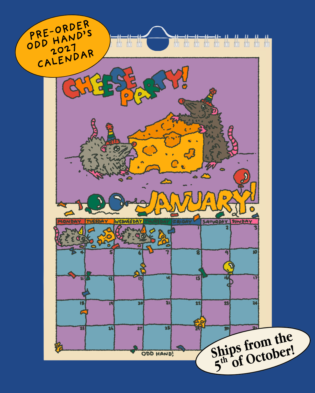 Odd Hand's 2027 Calendar