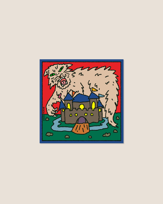 Kitty Castle Square Sticker