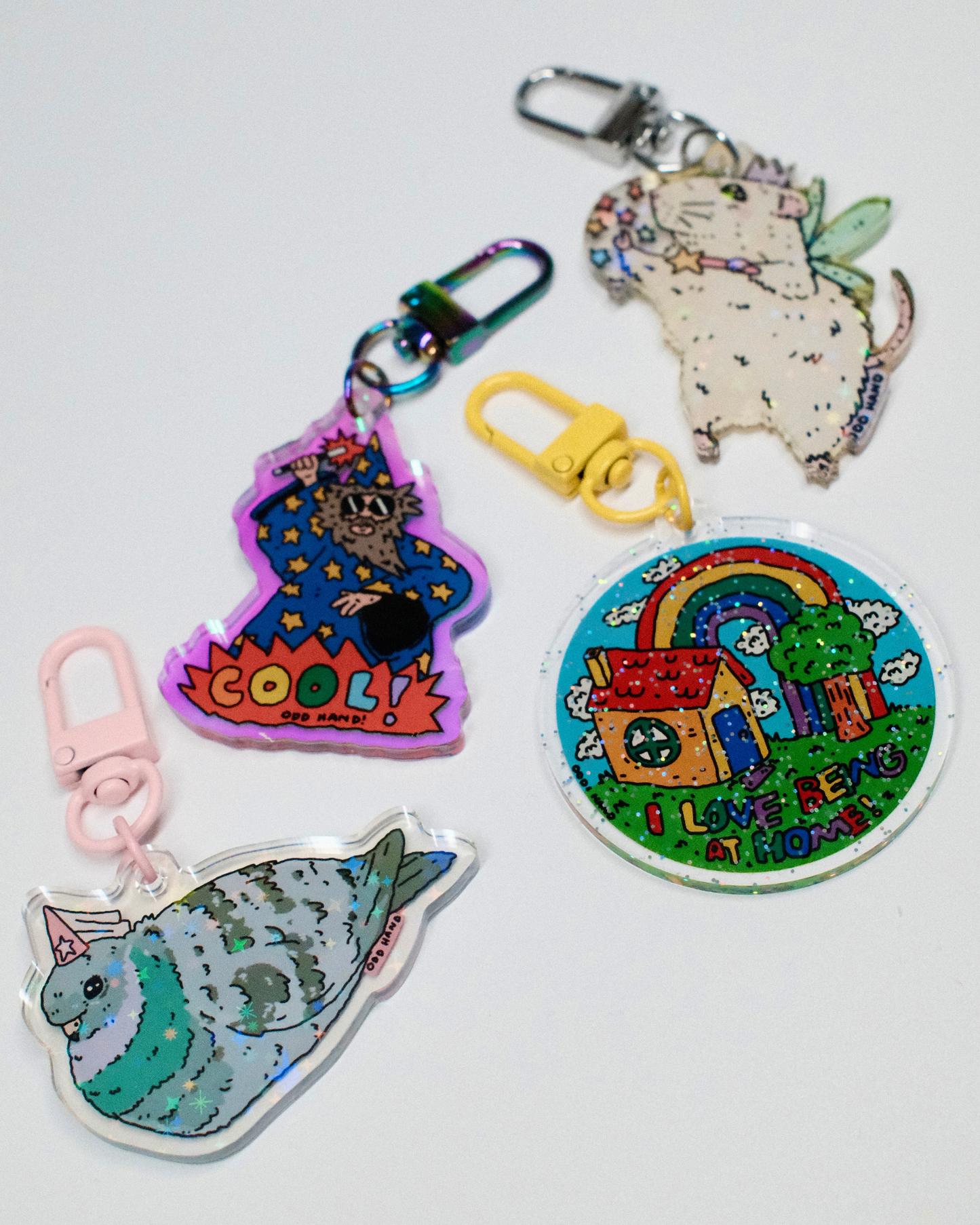 I Love Being At Home Glitter Keychain