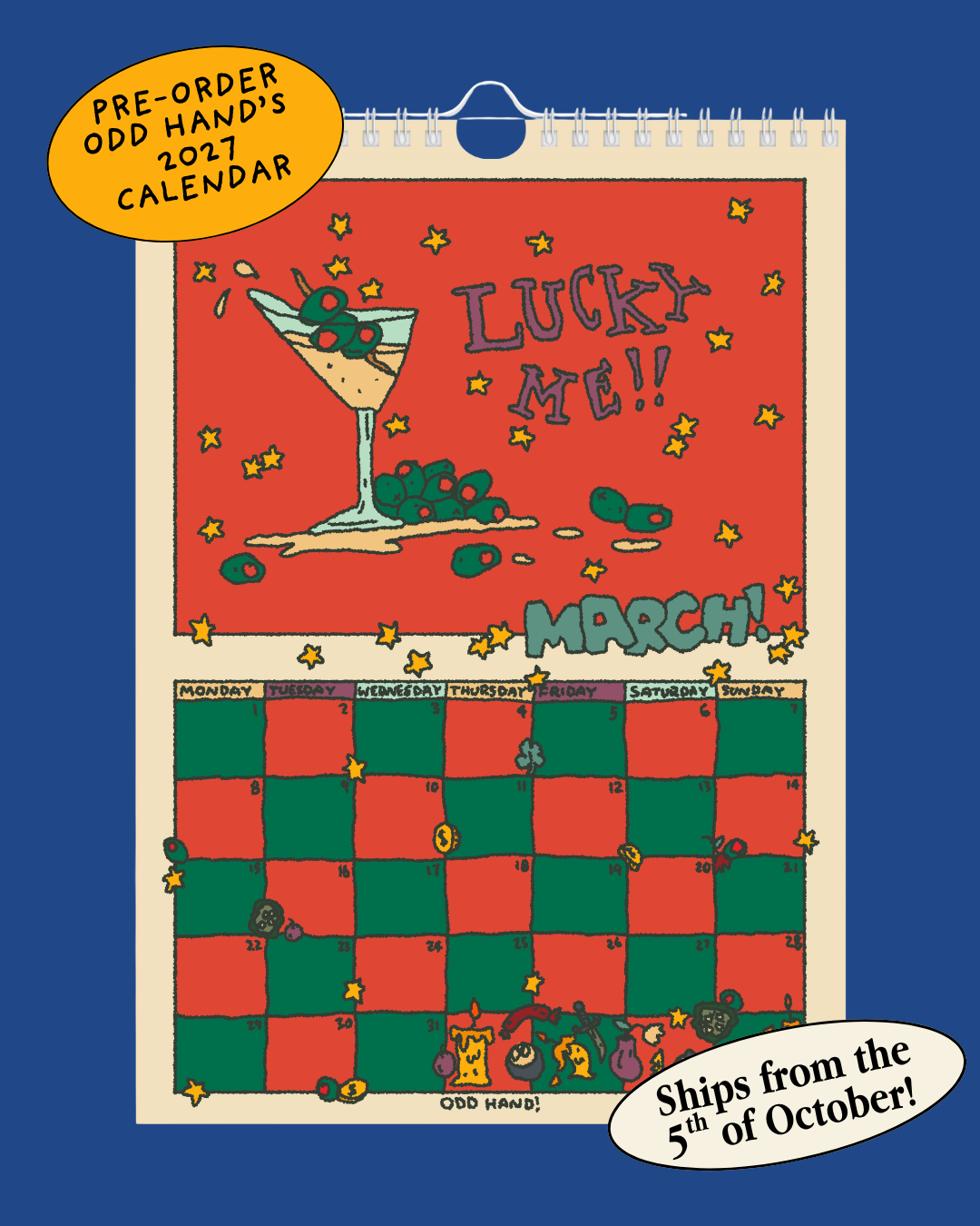 Odd Hand's 2027 Calendar