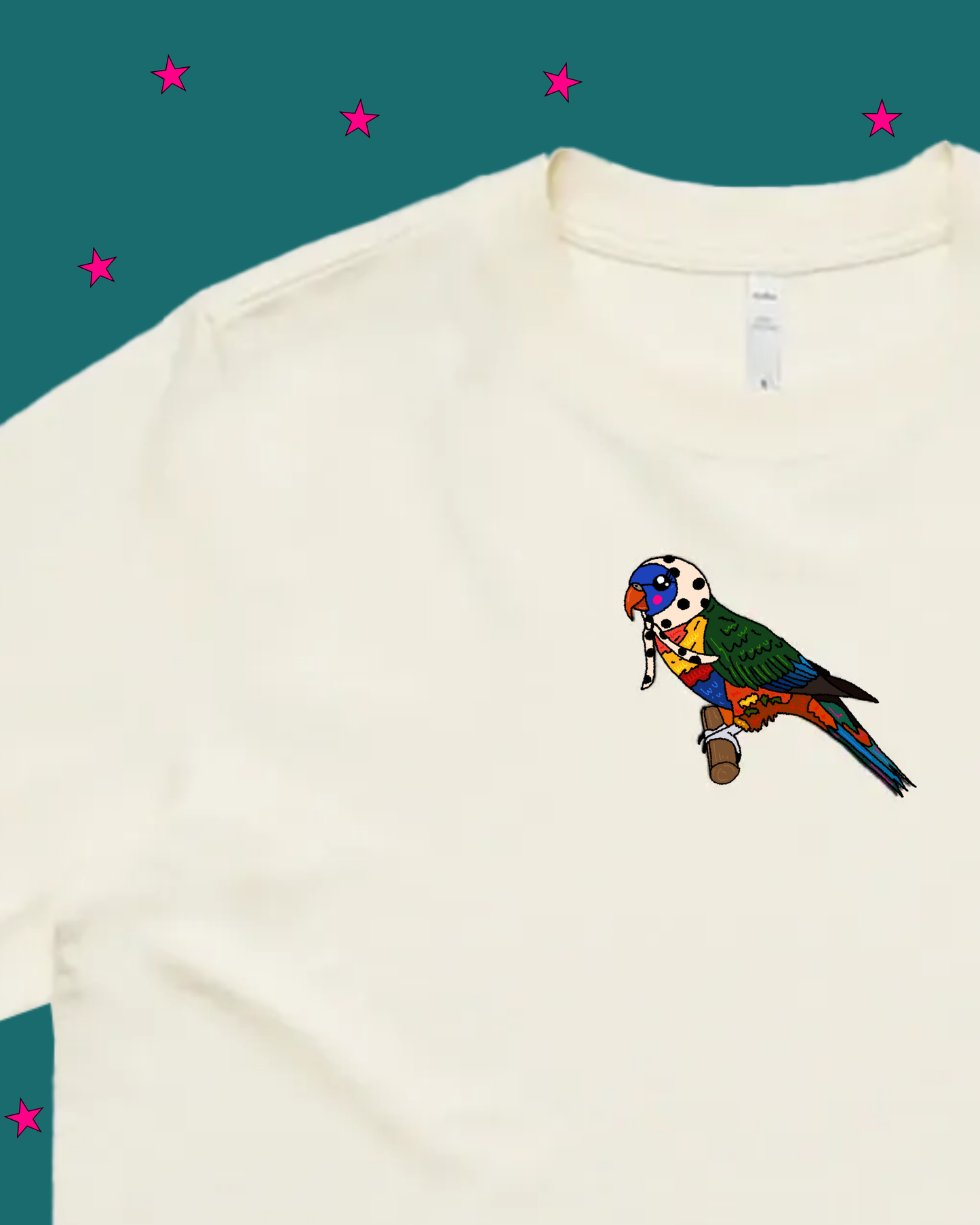 Rainbow Lorikeet Diva Boxy Tee (By Rat Baby)