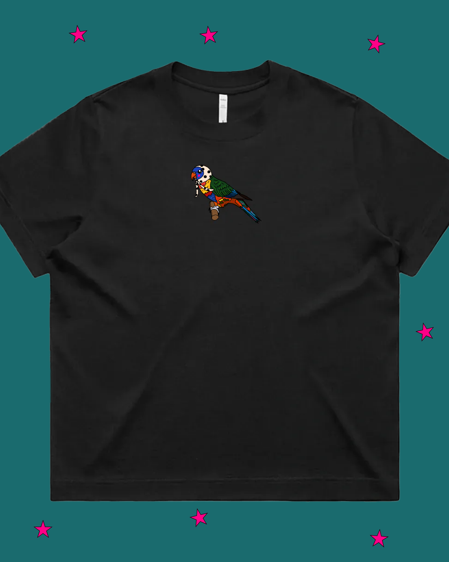 Rainbow Lorikeet Diva Boxy Tee (By Rat Baby)