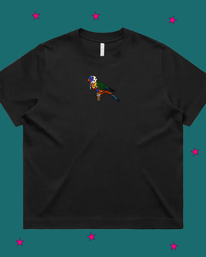 Rainbow Lorikeet Diva Boxy Tee (By Rat Baby)
