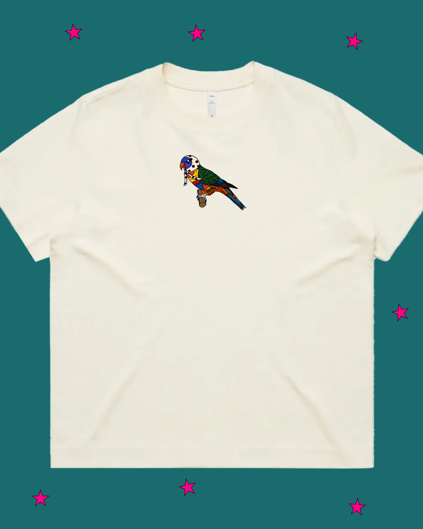 Rainbow Lorikeet Diva Boxy Tee (By Rat Baby)