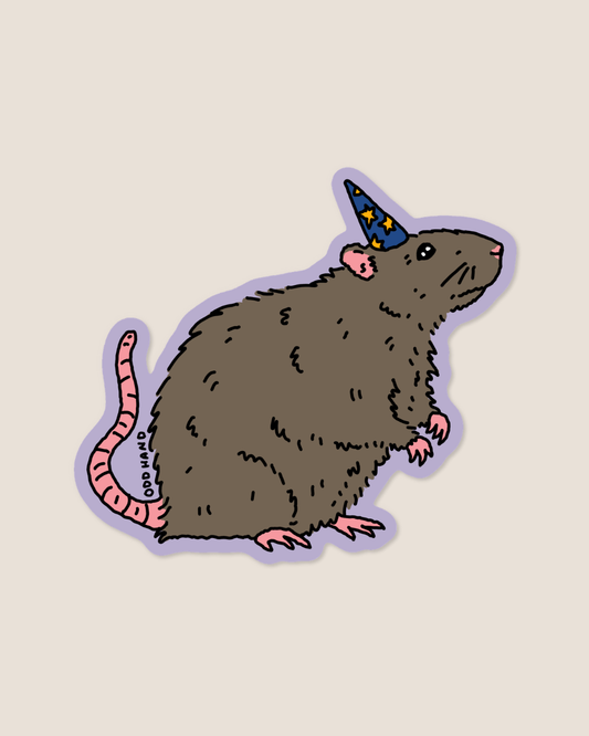 Rat Wizard Purple Sticker