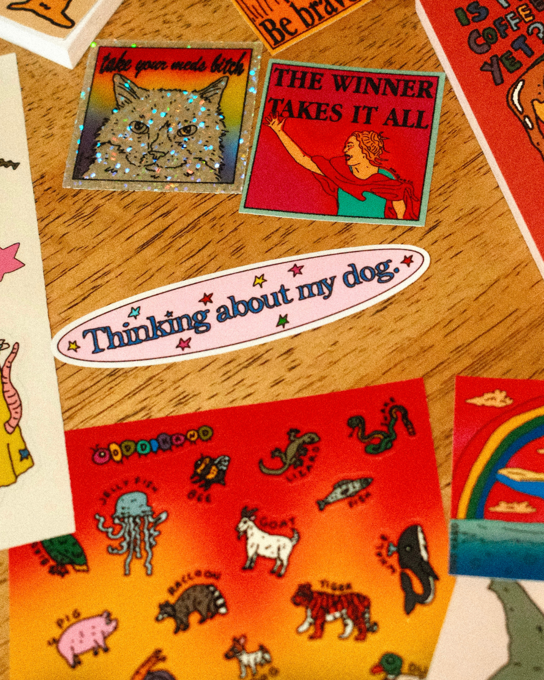 Thinking About My Dog Sticker (By Rat Baby)