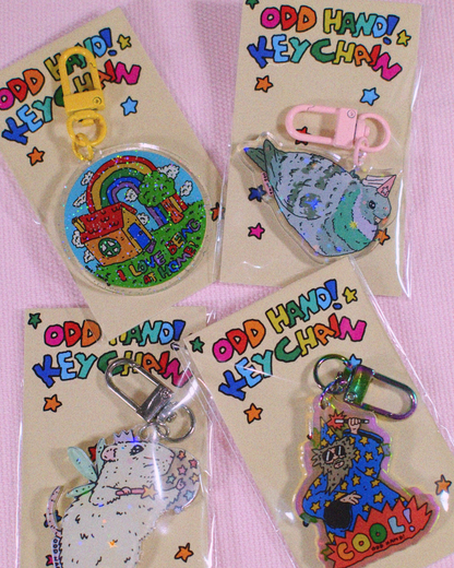 I Love Being At Home Glitter Keychain