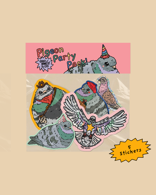Pigeon Party Pack (5 Stickers)