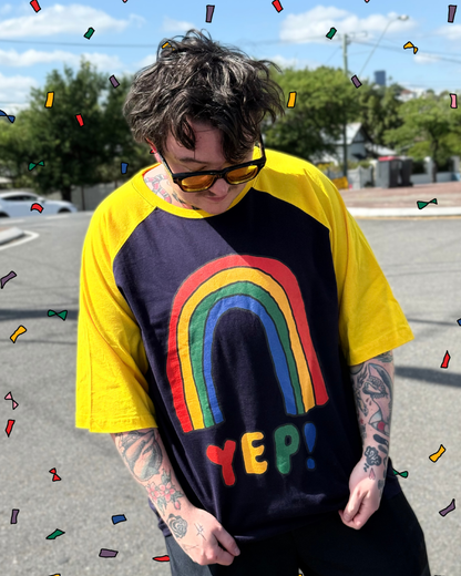 Yep! Rainbow Raglan T-Shirt