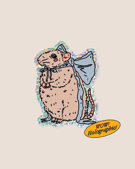 Bow Mouse Holographic Sticker