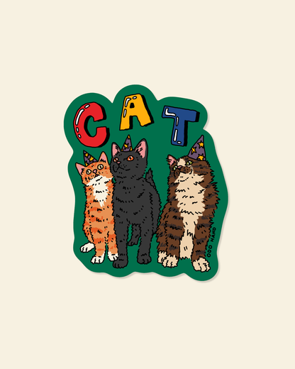 3 Cat Sticker