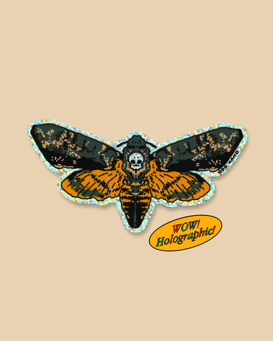 Death's-Head Moth Holographic Sticker